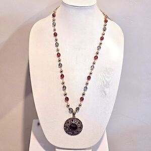 Bijoux Terner Beaded Necklace long adjustable Gold-tone